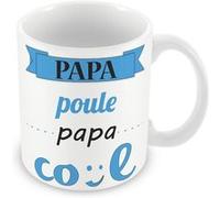 Fabulous Mug céramique Papa Poule Papa Cool Bleu Blanc G