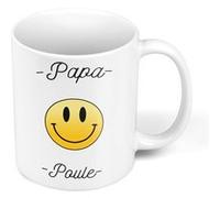 Fabulous Mug céramique Papa Poule Smiley Pere Amour Tendresse Famille Blanc G