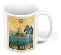 Fabulous Mug céramique Pearl Harbor Hawaii Affiche Vintage Blanc G