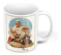 Fabulous Mug céramique Peche avec Grand Pere Peinture Norman Rockwell Blanc G