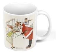 Fabulous Mug céramique Pere Noel & Maman Noel Peinture Norman Rockwell Blanc G