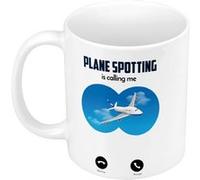 Fabulous Mug céramique Plane Spotting Is Calling Me Blanc G