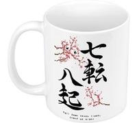 Fabulous Mug céramique Proverbe Fall Down 7 times Blanc G