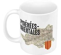 Fabulous Mug céramique Pyrénées Orientales carte ancienne Blanc G