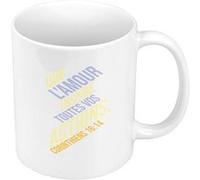 Fabulous Mug céramique Que L'amour Inspire Toutes Vos Actions Bible Blanc G