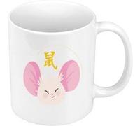 Fabulous Mug céramique Rat Illustration Zodiaque Chinois Blanc G