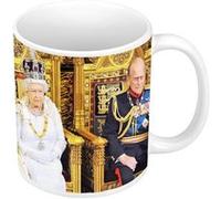 Fabulous Mug céramique Reine Elisabeth II et Prince Philip Trone Blanc G