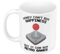 Fabulous Mug céramique Retro Games - Money Can't Buy Happiness Blanc G
