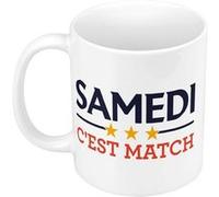 Fabulous Mug céramique Samedi c'est match Blanc G