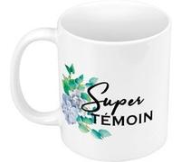 Fabulous Mug céramique Super Témoin Fleurs Bleues Blanc G