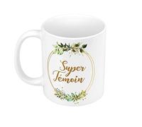 Fabulous Mug Céramique Super Témoin Mariage Fiancée Noces Cercle Fleurs