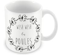 Fabulous Mug céramique Wesh les Poules Couronne de fleurs Blanc G