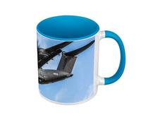 Fabulous Mug de Couleur Qualité Premium Bleu - Avion Militaire Bombardement Fret Cargo - Tasse avec anse et intérieur de couleur