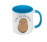 Fabulous Mug de Couleur Qualité Premium Bleu - J'ai la Patate Expression Légumes Humour - Tasse avec anse et intérieur de couleur