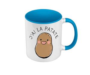 Fabulous Mug de Couleur Qualité Premium Bleu - J'ai la Patate Expression Légumes Humour - Tasse avec anse et intérieur de couleur