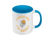 Fabulous Mug de Couleur Qualité Premium Bleu - J'Peux Pas J'ai Basket Sport Basketball Panier - Tasse avec anse et intérieur de couleur