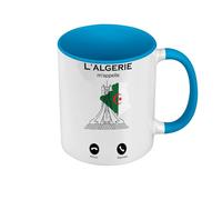 Fabulous Mug de Couleur Qualité Premium Bleu - L'Algérie M'Appelle Culture Patrimoine Tourisme - Tasse avec anse et intérieur de couleur