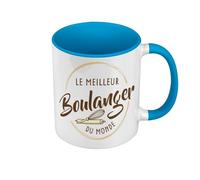 Fabulous Mug de Couleur Qualité Premium Bleu - Le Meilleur Boulanger du Monde Artisan Boulangerie Patisserie Pain - Tasse avec anse et intérieur de couleur