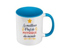 Fabulous Mug de Couleur Qualité Premium Bleu - Le Meilleur Prof de Physique du Monde Science College Lycee - Tasse avec anse et intérieur de couleur