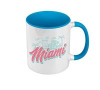Fabulous Mug de Couleur Qualité Premium Bleu - Miami Soleil Etats Unis Plage Floride - Tasse avec anse et intérieur de couleur
