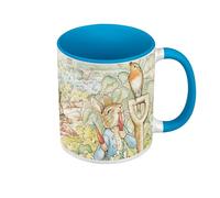 Fabulous Mug de Couleur Qualité Premium Bleu - Petter Rabbit Pierre Lapin Jardin Illustration Enfant Beatrice Potter - Tasse avec anse et intérieur de couleur