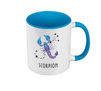 Fabulous Mug de Couleur Qualité Premium Bleu - Scorpion Signe Astrologie Prevision Stellaire Céleste Solaire Sideral Etoile - Tasse avec anse et intérieur de couleur