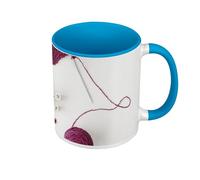 Fabulous Mug de Couleur Qualité Premium Bleu - Tricot Pelote I can Stop Je Peux Arrêter - Tasse avec anse et intérieur de couleur
