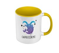 Fabulous Mug de Couleur Qualité Premium Jaune - Capricorne Signe Astrologie Prevision Stellaire Céleste Solaire Sideral Etoile - Tasse avec anse et intérieur de couleur