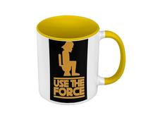 Fabulous Mug de Couleur Qualité Premium Jaune - Humour Star War Use The Force - Tasse avec anse et intérieur de couleur