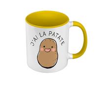 Fabulous Mug de Couleur Qualité Premium Jaune - J'ai la Patate Expression Légumes Humour - Tasse avec anse et intérieur de couleur