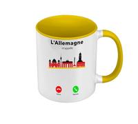 Fabulous Mug de Couleur Qualité Premium Jaune - L'Allemagne M'Appelle Berlin Patrimoine Drapeau - Tasse avec anse et intérieur de couleur