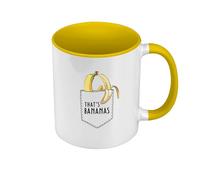 Fabulous Mug de Couleur Qualité Premium Jaune - Poche That's Bananas Fruit Banane Dessin - Tasse avec anse et intérieur de couleur