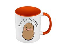 Fabulous Mug de Couleur Qualité Premium Orange - J'ai la Patate Expression Légumes Humour - Tasse avec anse et intérieur de couleur