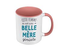 Fabulous Mug de Couleur Qualité Premium Rose - Cette Femme est une Belle Mère Géniale Belle Maman - Tasse avec anse et intérieur de couleur