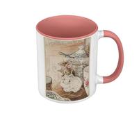 Fabulous Mug de Couleur Qualité Premium Rose - Famille Souris Tea Party Illustration Enfant Beatrice Potter - Tasse avec anse et intérieur de couleur