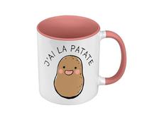 Fabulous Mug de Couleur Qualité Premium Rose - J'ai la Patate Expression Légumes Humour - Tasse avec anse et intérieur de couleur