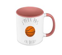 Fabulous Mug de Couleur Qualité Premium Rose - J'Peux Pas J'Ai Basket Ballon de Basket-Ball Sport - Tasse avec anse et intérieur de couleur