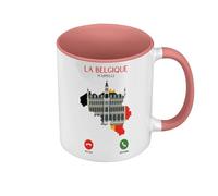 Fabulous Mug de Couleur Qualité Premium Rose - La Belgique M'Appelle Voyage Patrimoine Culture - Tasse avec anse et intérieur de couleur