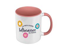 Fabulous Mug de Couleur Qualité Premium Rose - La Meilleure Influenceuse du Monde Réseaux Sociaux Internet - Tasse avec anse et intérieur de couleur