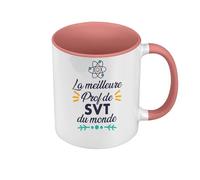 Fabulous Mug de Couleur Qualité Premium Rose - La Meilleure Prof de SVT du Monde Professeur Science Lycee College - Tasse avec anse et intérieur de couleur
