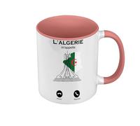 Fabulous Mug de Couleur Qualité Premium Rose - L'Algérie M'Appelle Culture Patrimoine Tourisme - Tasse avec anse et intérieur de couleur