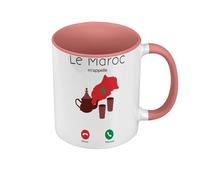 Fabulous Mug de Couleur Qualité Premium Rose - Le Maroc M'Appelle Culture Drapeau Voyage - Tasse avec anse et intérieur de couleur