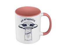 Fabulous Mug de Couleur Qualité Premium Rose - On m'appelle l'Ovni Musique Jul Enfant - Tasse avec anse et intérieur de couleur