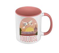Fabulous Mug de Couleur Qualité Premium Rose - Toulouse Paysage Avion Ville France Voyage - Tasse avec anse et intérieur de couleur