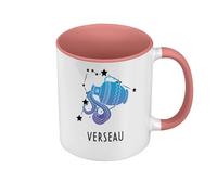 Fabulous Mug de Couleur Qualité Premium Rose - Verseau Signe Astrologie Prevision Stellaire Céleste Solaire Sideral Etoile - Tasse avec anse et intérieur de couleur