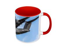 Fabulous Mug de Couleur Qualité Premium Rouge - Avion Militaire Bombardement Fret Cargo - Tasse avec anse et intérieur de couleur