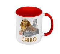 Fabulous Mug de Couleur Qualité Premium Rouge - Cairo Collage Le Caire Egypte Voyage Culture - Tasse avec anse et intérieur de couleur