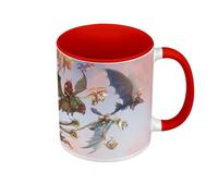 Fabulous Mug de Couleur Qualité Premium Rouge - Dragon Peinture Dessin Anime Enfant Cartoon Manga - Tasse avec anse et intérieur de couleur