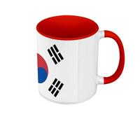 Fabulous Mug de Couleur Qualité Premium Rouge - Drapeau Coree du Sud Football Sport Equipe Nationale - Tasse avec anse et intérieur de couleur
