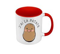 Fabulous Mug de Couleur Qualité Premium Rouge - J'ai la Patate Expression Légumes Humour - Tasse avec anse et intérieur de couleur